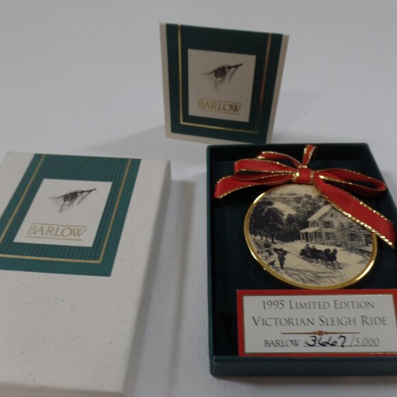 Vintage 1995 Barlow Ornament Victorian Sleighride Mint In Box - Picture 1 of 3